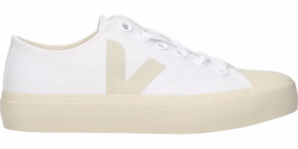 White Fabric Low Top Sneakers