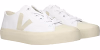 White Fabric Low Top Sneakers 2