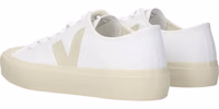 White Fabric Low Top Sneakers 4