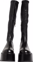 Black Logo Plaque Over The Calf Boots Shoes 1