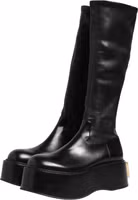 Black Logo Plaque Over The Calf Boots Shoes 2
