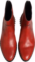 Red Studded Chelsea Short Ankle Boots Shoes 2