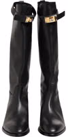 Black Logo Plaque Over The Calf Boots Shoes 1