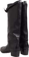Black Logo Plaque Over The Calf Boots Shoes 3