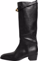 Black Logo Plaque Over The Calf Boots Shoes 4