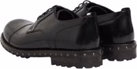 Black Leather Studded Men Formal Derby Shoes 4
