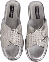Silver Strass Slides Flats Slippers Shoes 2