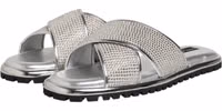 Silver Strass Slides Flats Slippers Shoes 3