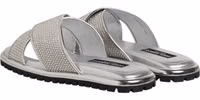 Silver Strass Slides Flats Slippers Shoes 4