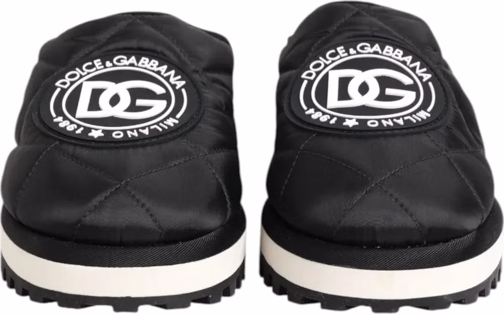 Black Nylon Low Top Slip On Sneaker Shoes