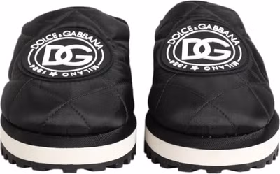 Black Nylon Low Top Slip On Sneaker Shoes