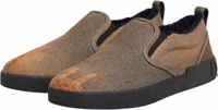 Brown Cotton Low Top Slip On Sneakers Shoes 3