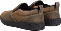 Brown Cotton Low Top Slip On Sneakers Shoes 4