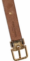 Brown Leather Gold Silver Coin Buckle Belt 5