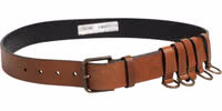 Brown Classic Gold Metal Logo Buckle Men Belt 1