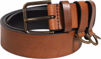 Brown Classic Gold Metal Logo Buckle Men Belt 2