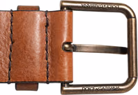 Brown Classic Gold Metal Logo Buckle Men Belt 3