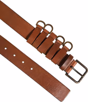Brown Classic Gold Metal Logo Buckle Men Belt 4