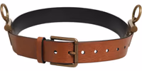 Brown Leather Side Rings Brass Buckle Belt 4