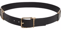 Black Leather Gold Silver Coin Buckle Belt 5