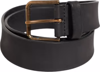 Black Leather Metal Buckle Classic Men Belt 1