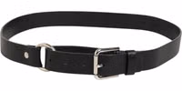 Black Leather Classic Metal Logo Buckle Belt 4