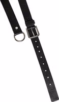 Black Leather Classic Metal Logo Buckle Belt 5