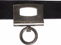 Black Leather Side Rings Brass Buckle Belt 3