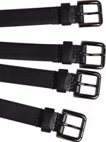 Black Leather 4-Strap Metal Multi-Buckle Belt 3