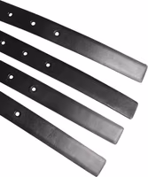 Black Leather 4-Strap Metal Multi-Buckle Belt 4
