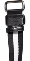Black White Striped Metal Buckle Men Belt 2