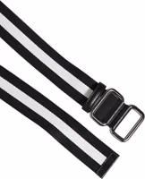 Black White Striped Metal Buckle Men Belt 3
