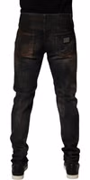 Black Cotton Skinny Tattered Men Denim Jeans 3