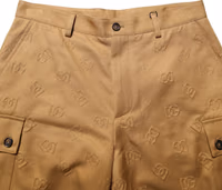 Brown Cotton Stretch Logo CargoBermuda Shorts 4