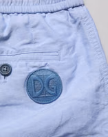 Light Blue Linen Mid Waist Men Bermuda Shorts 5