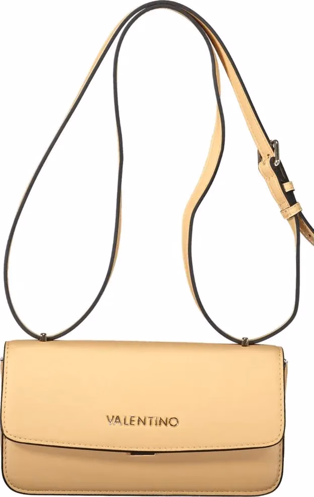 Beige Polyurethane Women Bag