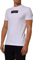 White Cotton Logo Print Crew Neck Men T-shirt 2