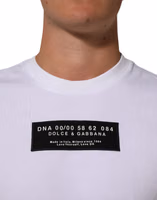 White Cotton Logo Print Crew Neck Men T-shirt 4