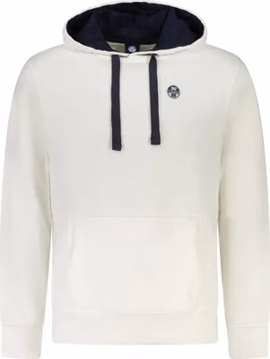 White Cotton Men's Hooded Sweatshirt