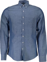Blue Linen Men's Shirt 1