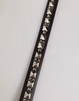 Black Leather Studded Silver-Tone Buckle Belt 5