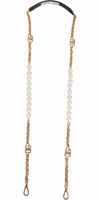 Black Leather Gold Chain Bag Accessory Shoulder Strap 1