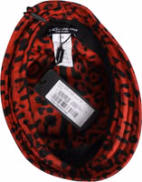 Red Black Nylon Leopard Print Bucket Men Cap Hat 2