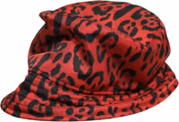 Red Black Nylon Leopard Print Bucket Men Cap Hat 5