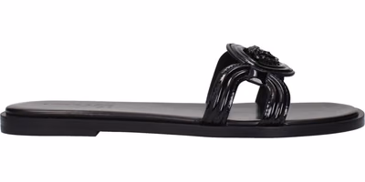 Black Leather Slippers