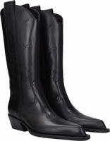 Black Leather High Heel Boots 2
