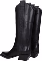Black Leather High Heel Boots 4