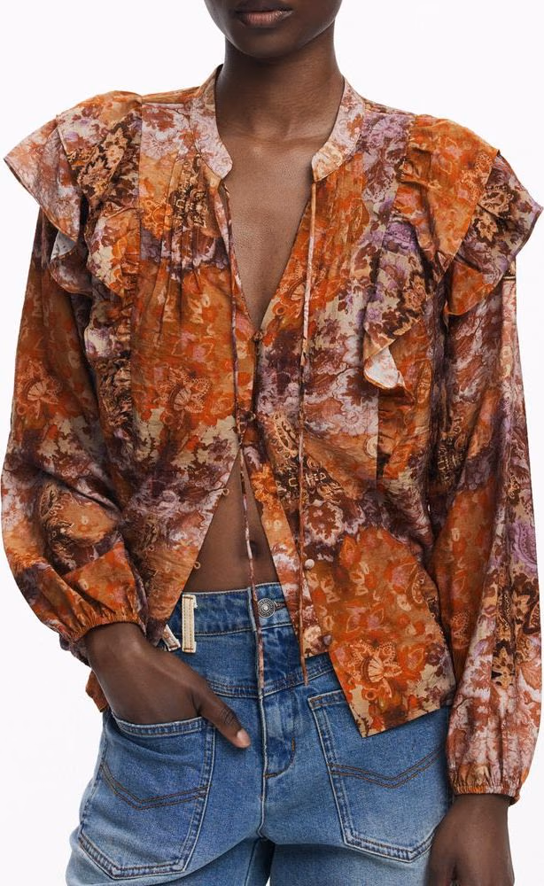 Arancione Viscosa Women Shirt