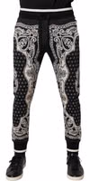 Black Cotton Bandana Jogger Sweatpants Pants 1