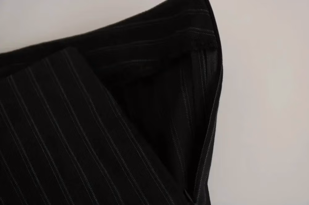 Black High Waist Straight Dress Trouser Pants